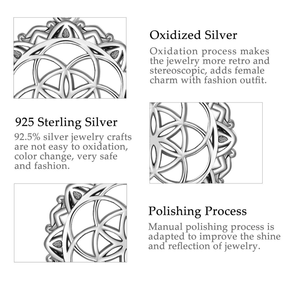 Eudora 925 Sterling Zilveren Geometrische Zaad Van Leven Hanger Neckalce Ierse Celtics Knoop Ketting Fijne Sieraden Voor Vrouwen CYD396