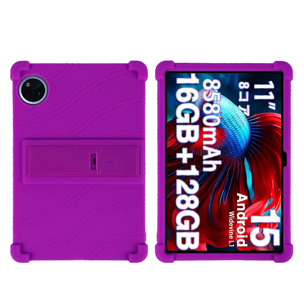 Für DOOGEE U11Profi Hülle 11 Zoll weiche Silikon tragbare Tablette-Hülle DOOGEE U11 mit Ständer stoßfest: elf / Lila