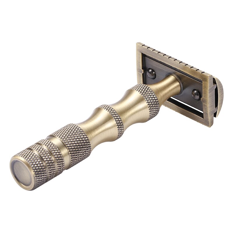 Double Edge Safety Razor Short Handle Classic Metal Brass Manual Shaver