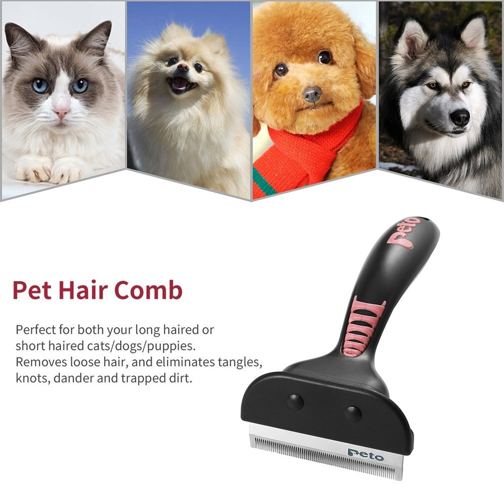 Professionele Huisdier Vervaagde Haar Kam Honden Katten Ontharing Kam Borstels Pet Grooming Gereedschap met antislip Handvat Huisdier levert