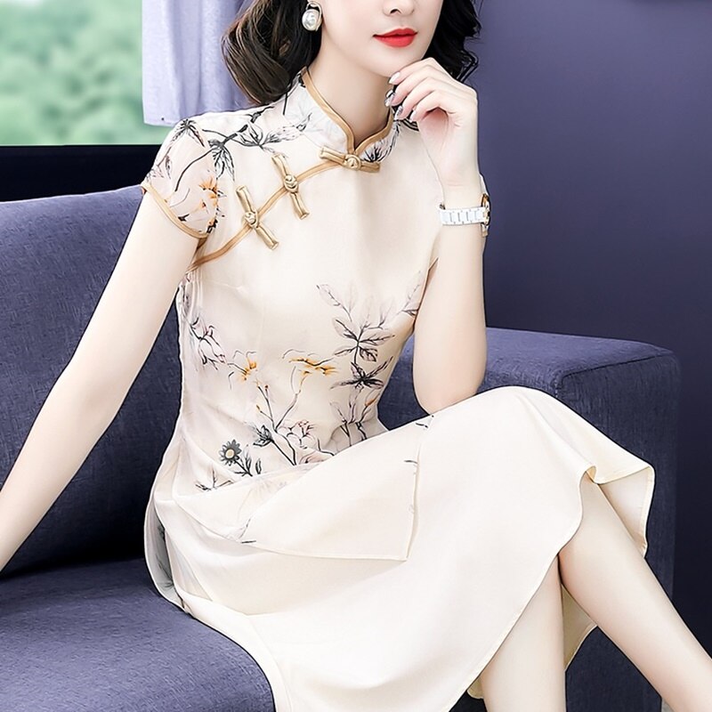Vestido chino moderno Qipao vestido Qipao Vietnam vestido tradicional Cheongsam vestido Oriental 10121