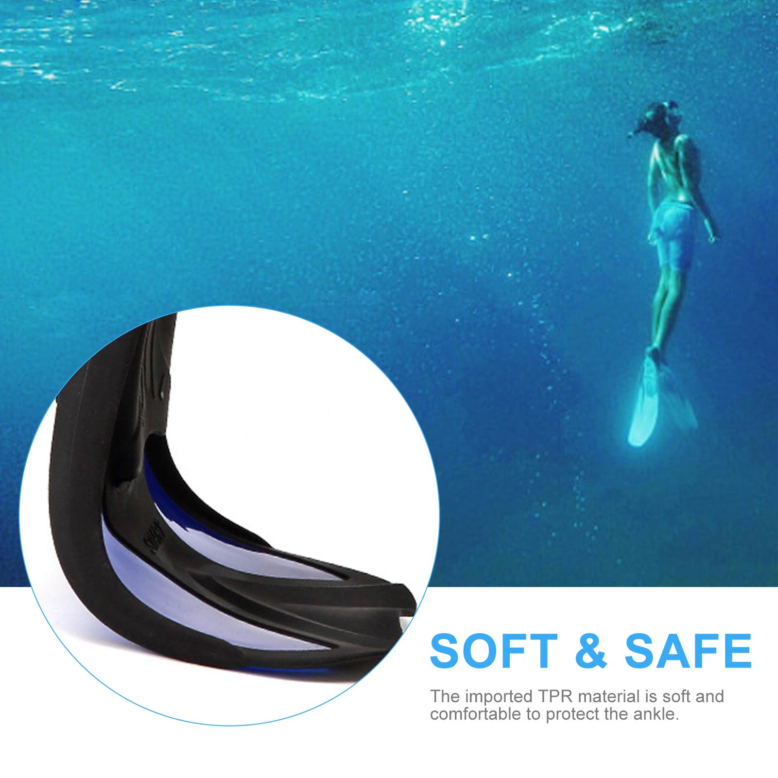 Smart Veilig Zwemmen Vinnen Snorkelen Vinnen Scuba Lichtgewicht Duiken Flippers Professionele Zwemmen Duiken Apparatuur Voor Volwassenen Kids