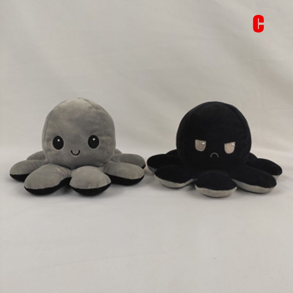 Cute Octopus Plush Toys Double-sided Flip Octopus Soft Reversible Stuffed Octopus for Kids Family Friends SCI8: c