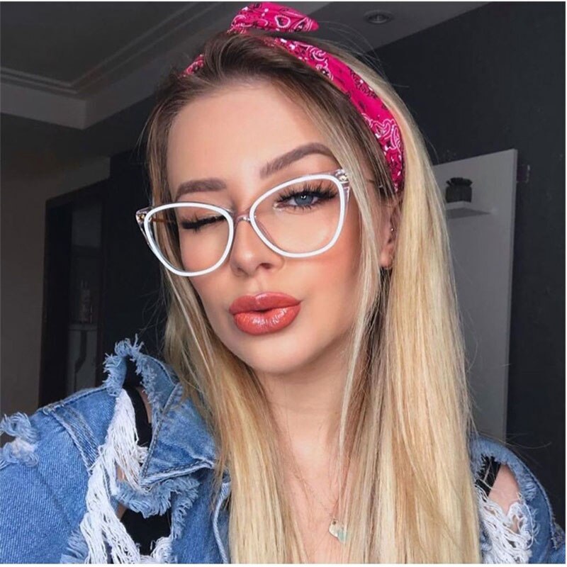 Kvinder kat briller stel kvinder rød metal ben kvinde briller retro mærke brille stel  uv400