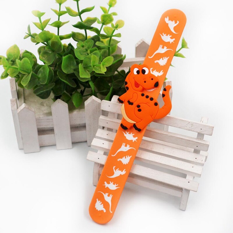 1Pcs Dinosaurus Rubber Slap Armband Kid Kinderen Polsbandje Flexibele Wrap Slap Enfant Bangle Kerst Jaar Cadeau
