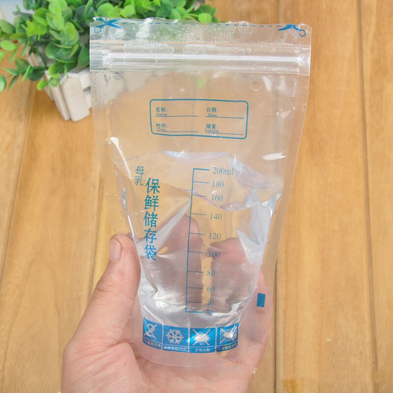 Babymad opbevaring modermælkspose 200ml født spædbarn barn fryseposer pba gratis pengeskab  t0138