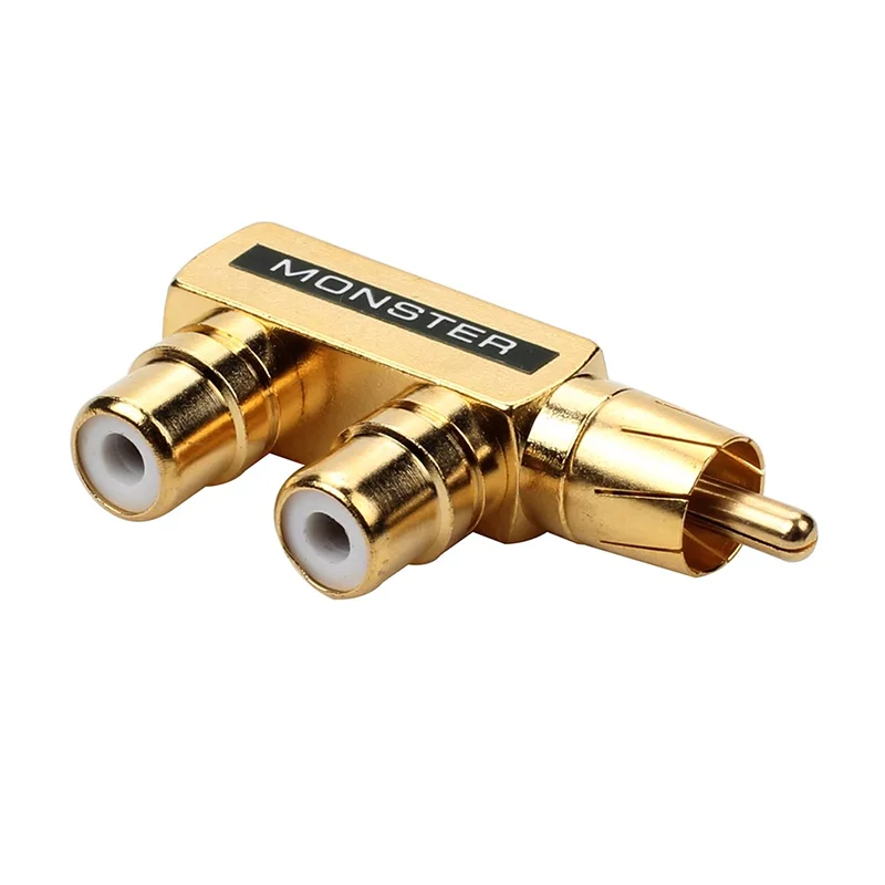 2/4/8Stck vergoldetes Kupfer AV Audio- Splitter Stecker RCA Adapter 1 Stecker auf 2 Buchse