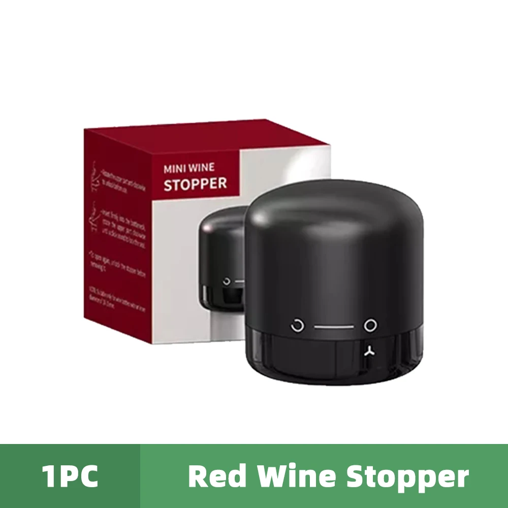1/2 st Vacuüm Wijnfles Cap Stop Verzegelde Opslag Vacuüm Geheugen Wijn Stopper Push Stijl Bar Wijn Kurk Zwart Bar Gereedschap: Black