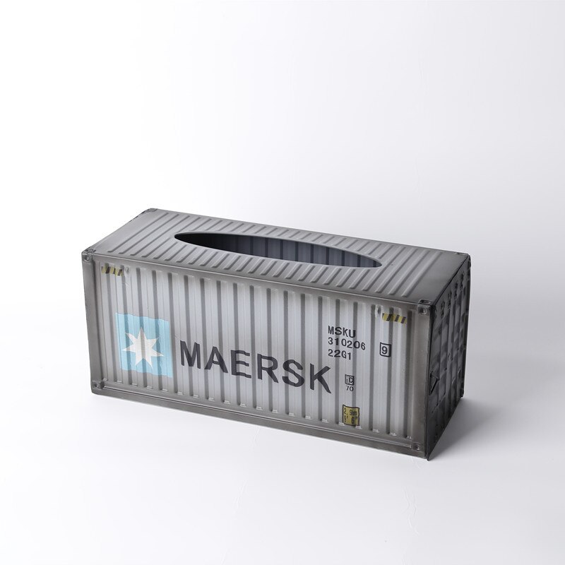 Tissue Box Iron Retro Arts Iron Decoration Container Antique Classical Container Model Case Box: Star  Grey