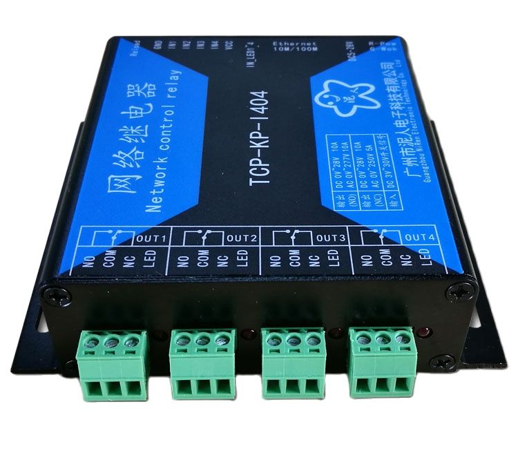 Relé de red Ethernet TCPIP de 4 vías, control remoto, salida IO, 4 entradas, grado industrial