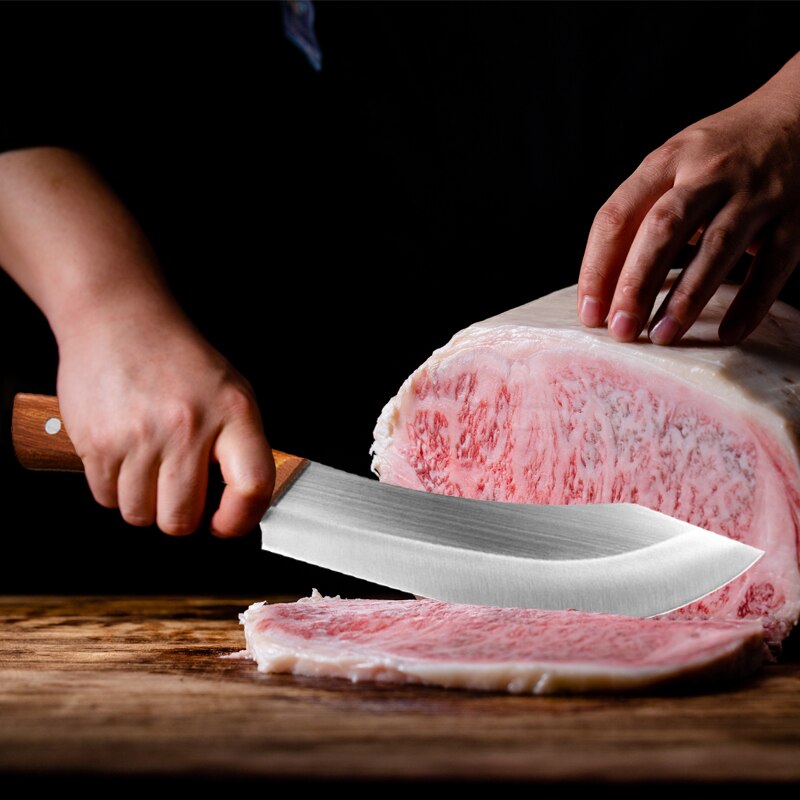 Handmade Kitchen Knife Stainless Steel Butcher Knife Sharp Meat Cleaver Slicing Chopping Chef Knife