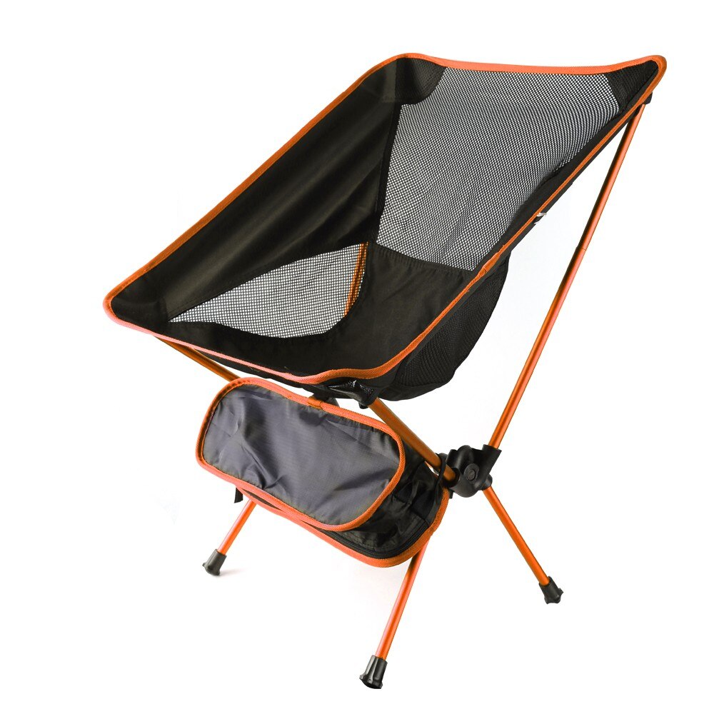 Ultralight Opvouwbare Camping Stoel Draagbare Vissen Picknick Maan Stoelen Opvouwbare Bbq Wandelen Reizen Rugleuning Seat Outdoor Gereedschap: Orange