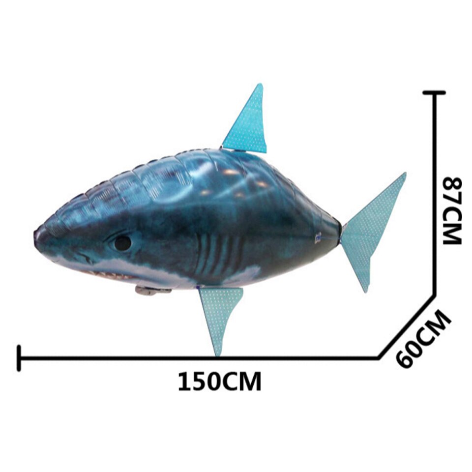 Tronzo 150cm Jumbo RC Air Swimming Shark Goldfish Inflatable Balloon Electric RC Inflatable Toys Birthday For Kids Boy Girl