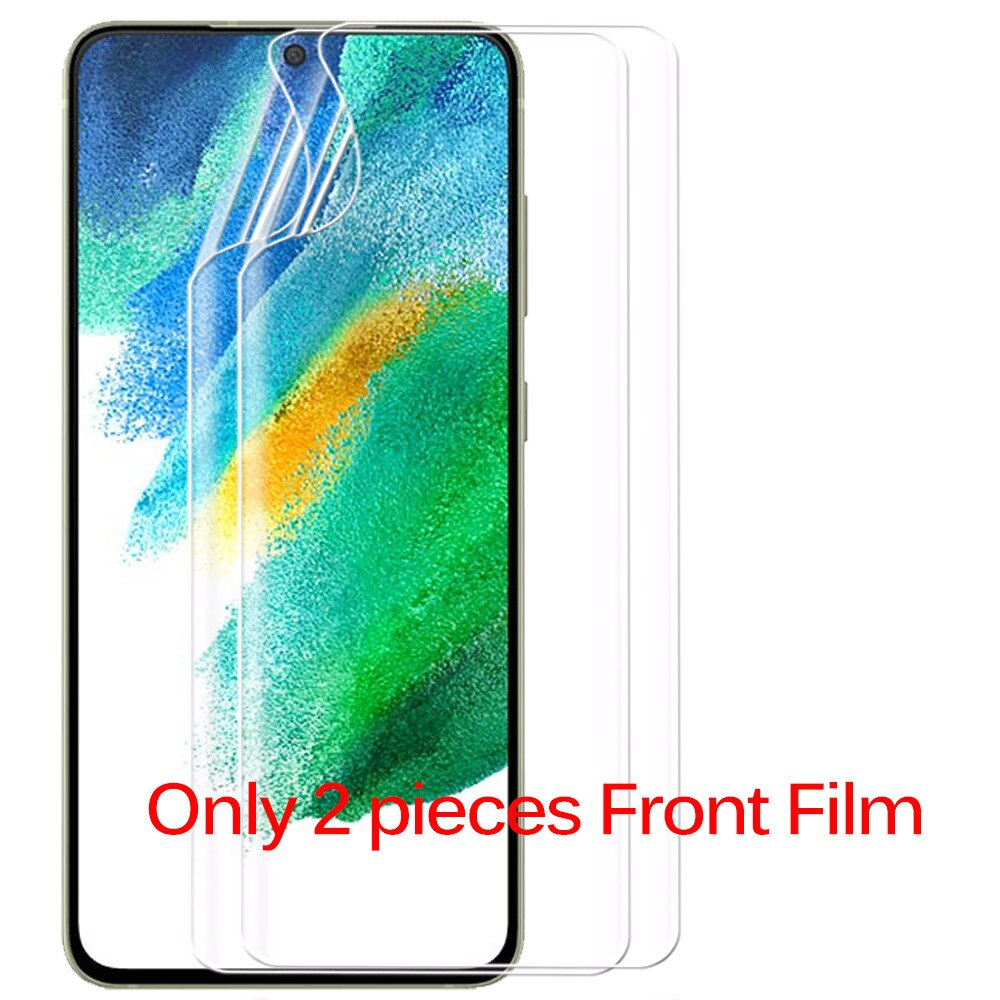 3in1 Camera Front Back Hydrogel Film For Samsung Galaxy S21 FE Screen Portector Sumsung S21FE S 21 Fan Edition Lite Not Glass: 2pcs Front Film