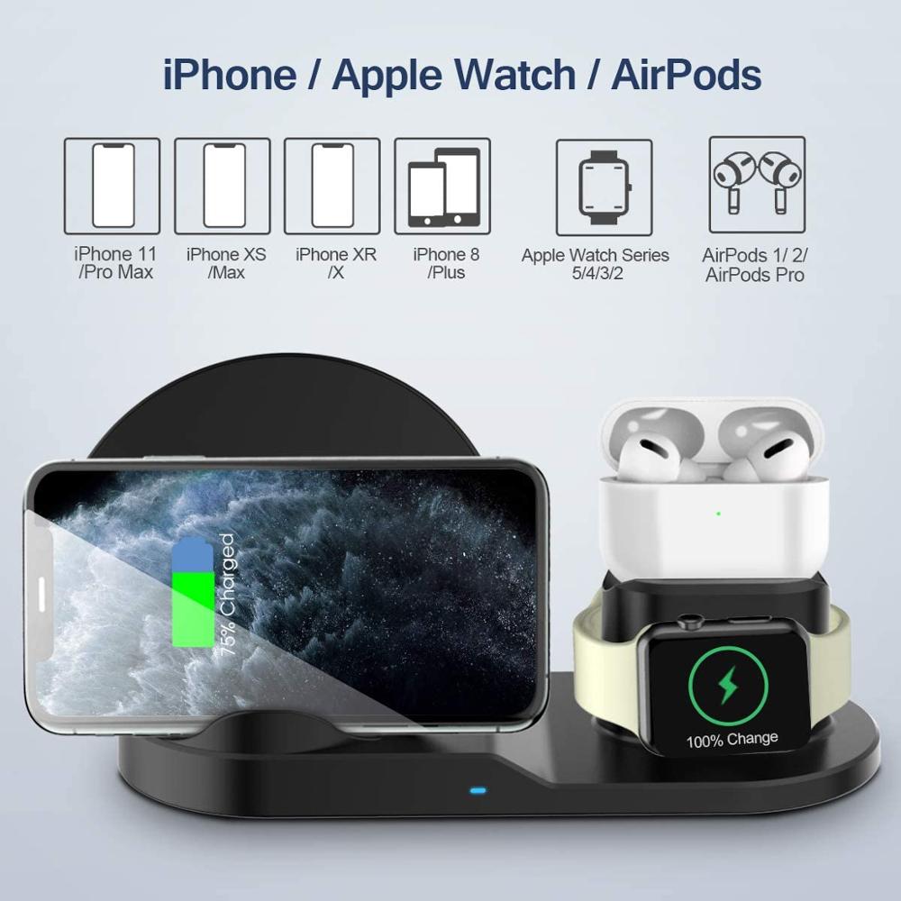 3 W 1 10W Qi szybka bezprzewodowa ładowarka stojak uchwyt dok dla jabłko iPhone 8 Xs Max XR zegarek Airpods dla Samsung S10 S9 S8