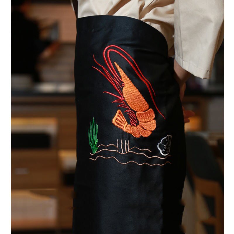 japan Cuisine Waiters broderie Aprons Chef Apron sushi Restaurant Food Service Accersories aprons: Blue / One Size