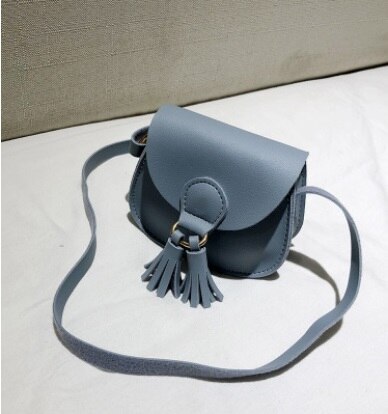 Dames sleutel portemonnees pu schouder mini tas dames crossbody satchel tote effen mini handtassen met kwastjes: Blauw