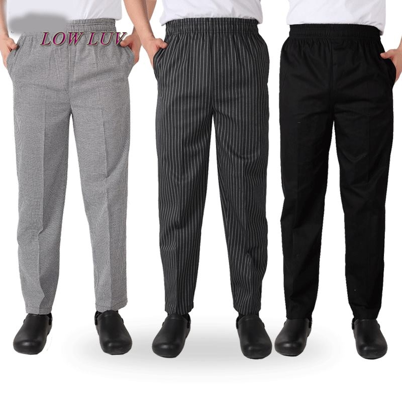chef service chef uniforms chef executive chef pants black stripes elastic restaurant uniforms