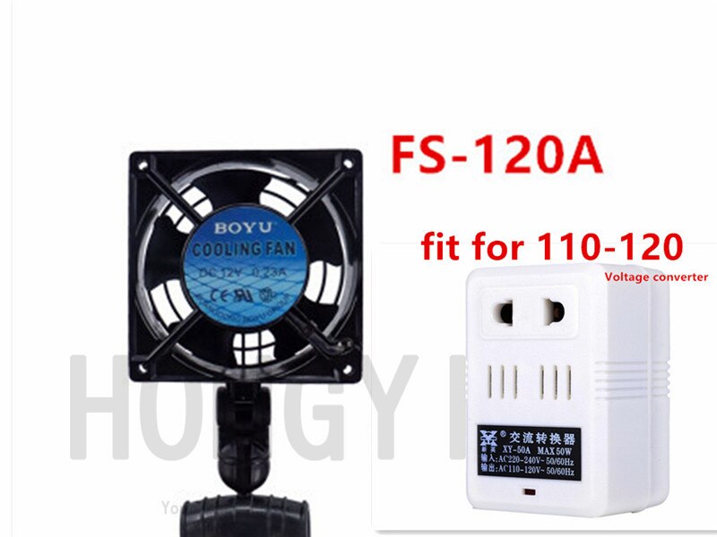 Boyu 1 stk fs -120 15w fs -120a 4w akvarie køleventilator køler justerbar 360 grader akvarium temperaturkontrol lille ventilator: Fs -120a