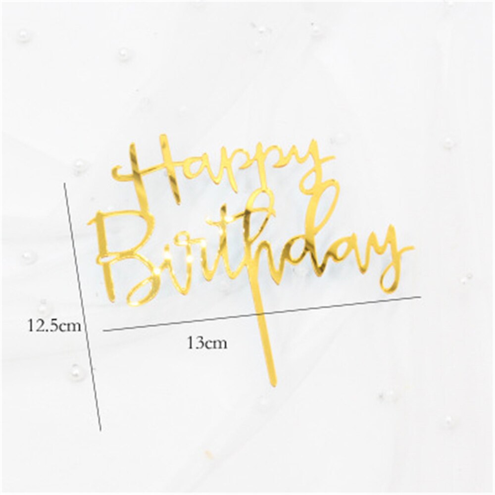 Happy Birthday Cake Acrylic Letter Cake Toppers Party Supplies Happy Birthday Black Cake Decorations Boy: A