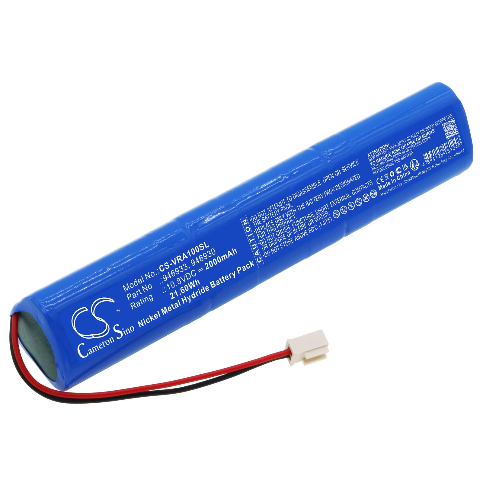 Batería CS de 2000mAh para Velux, 846933, 946930, 946933, Antrieb, Solarrolladen, SSL, Solar, Motor, mit Stecker