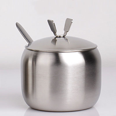 XMT-HOME de acero inoxidable para azúcar, recipientes para tarros de condimentos, sal, bote de especias con tapa, soportes para cuchara para Cocina