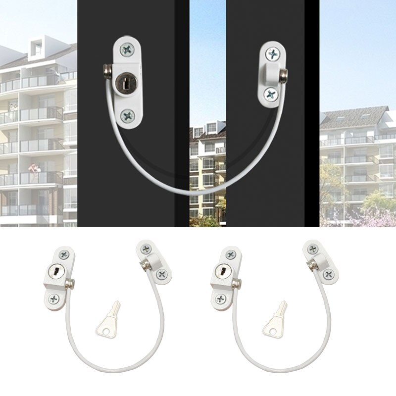 2 stks/partij Kind Bescherming Venster Limiter Rvs Window Lock Kind Baby Veiligheid Venster Bescherming Sloten baby veiligheid-30