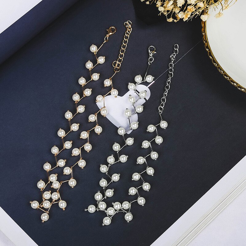 Multilayer kæde efterligning perle halskæder nyeste uregelmæssige kvinder bryllup brud guld halskæde smykker tilbehør