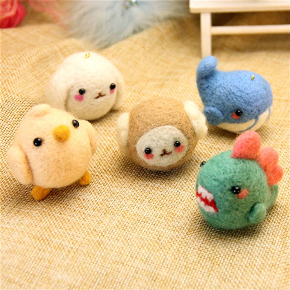 1 Set 20 Colors Wool Felt + Needles Tools Needle Felting Mat Starter Tool Kit BDF99