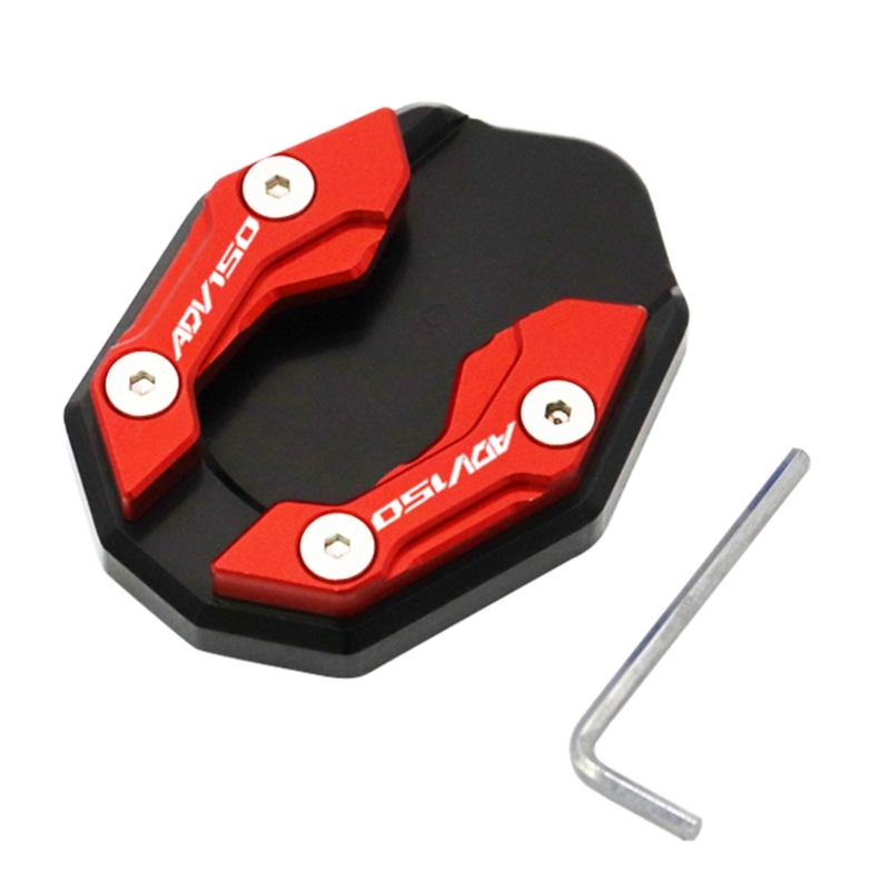 Motorcycle Side Parking Kickstand Support Plate Extension Pad voor PCX150 PCX160 H9EE: Rood