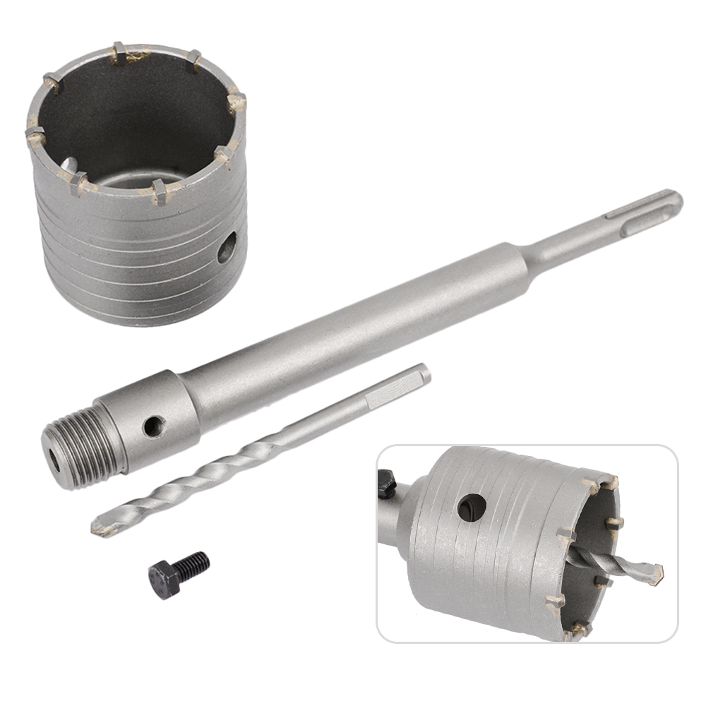 1pc x 30-160mm hulsavsæt til beton, vægbor, sds plus hulsav med rundt skaft til cementmursten