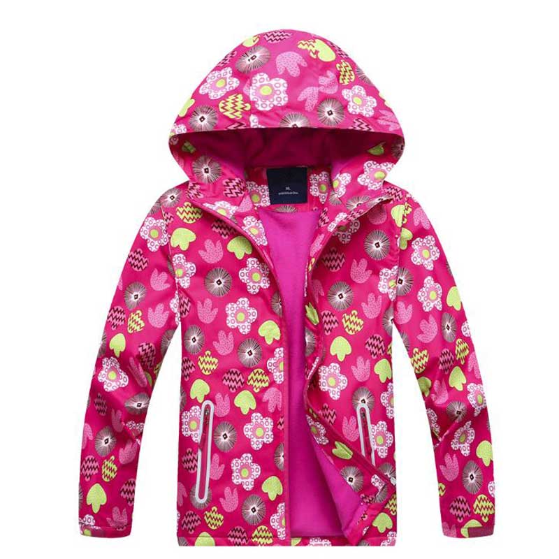 Spring Windbreaker for Girls Jacket Pink Fleece Trench Coat Children Outwear Cardigan Jacket Cloak Raincoats Clothing