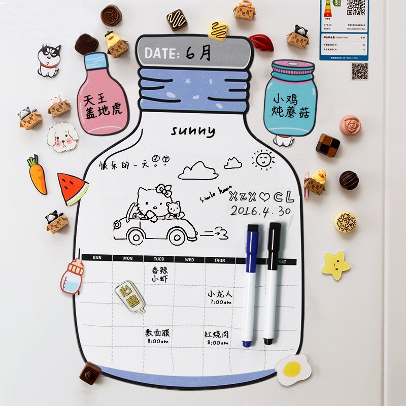 A3 Weekly Planner Magnetic Whiteboard Fridge Magnets Drawing Message Remind Pad Memo Boards fridge magnetic stickers