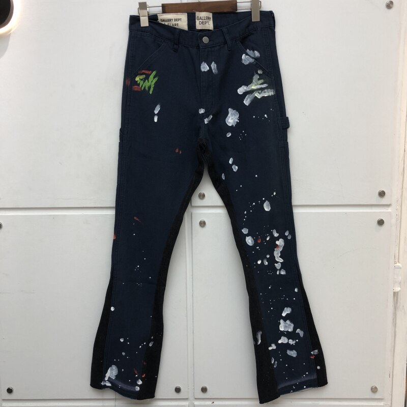 Galerij dept stiksels bootcut jeans denim mannen vrouwen schade gat distressed galerij dept broek mannen jeans broek: 2 / 32