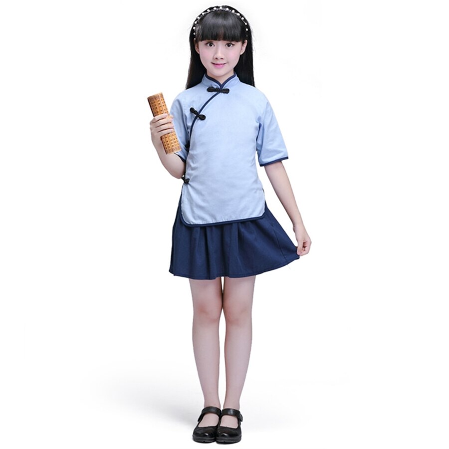 freundlicher Chinesische Kleidung HanFu Jungen Kung Fu Wushu Mädchen Chinesischen Cheongsam Neue Jahr Kleid Kindergarten Schule Uniformen freundlicher einstellen