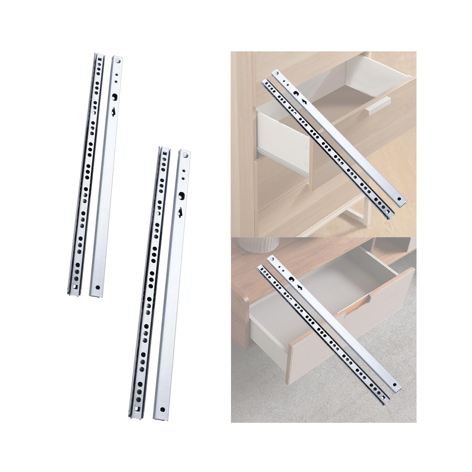 Drawer Slides Hardware Guide Glides Ball Bearing Cabinet Draw Slides Rails Track