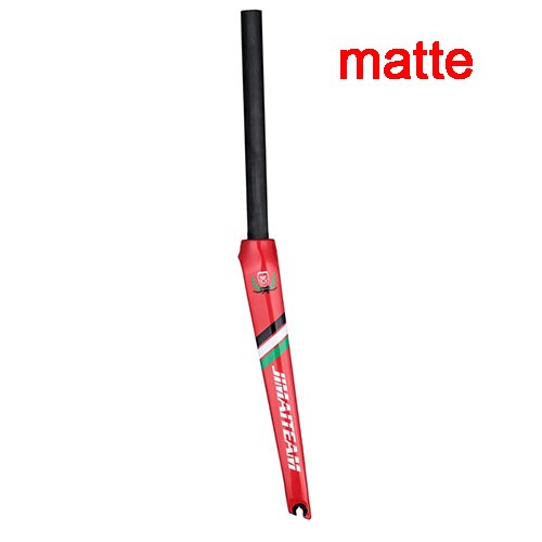 JIMAITEAM vélo fourche avant VTT fourche avant vélo de route fourche avant en Fiber de carbone fourche avant accessoires de vélo: red matte