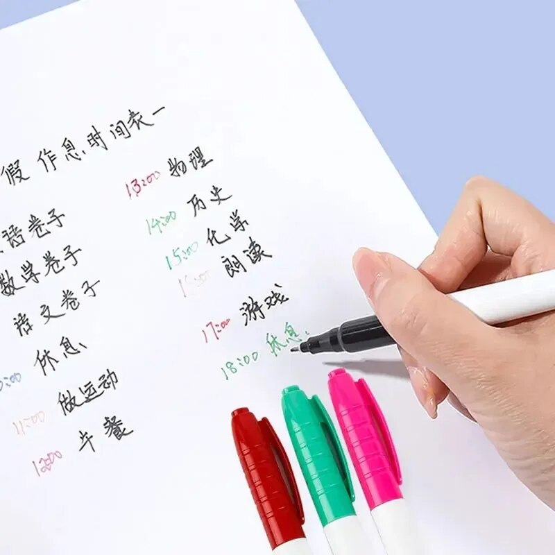 12 Kleuren/set Ultra Fijne Tip, 0.5mm Droog Wissen Markers Uitwisbare Whiteboard Markers voor School, kantoor, Planning White Board Marker