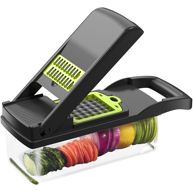Manual Vegetable Slicer Multifunctional Fruit and Vegetable Cutting Machine Kitchen Practical Food Processor Drain Basket: Default Title