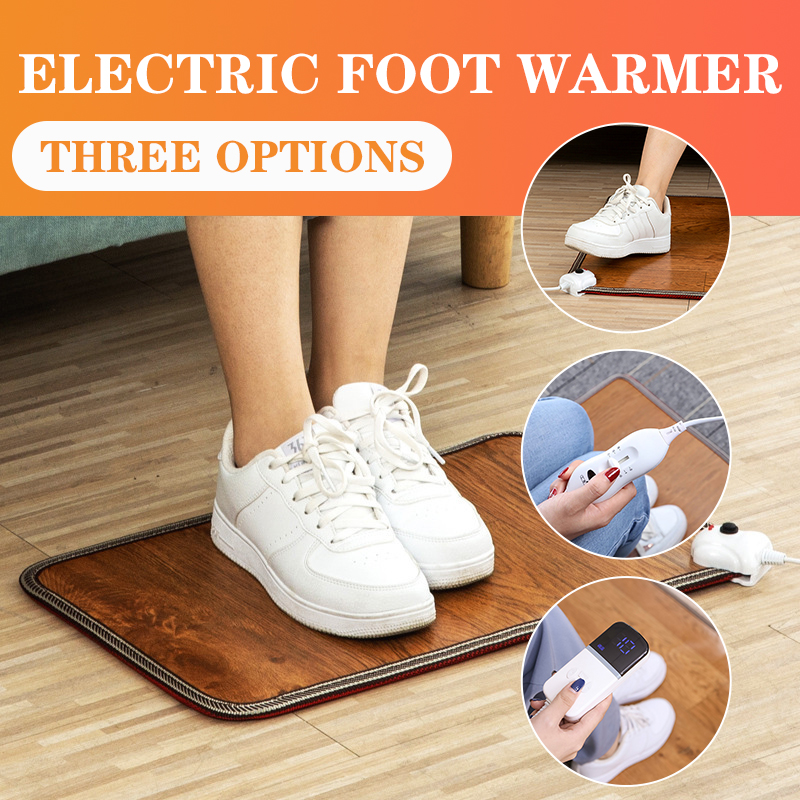 3 Style Adjustable Leather Heating Foot Mat Warmer Electric Heating Feet Leg Warmer Carpet Thermostat Home Office Warming Tools