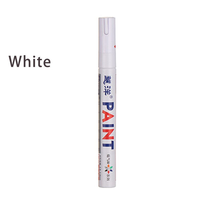 12 Colors Doodle Pen Paint Marker Pens Tyres Cars Pen Permanent Waterproof Quick-dry Oil Ink Drawing Supply Marker Craftwork Pen: White