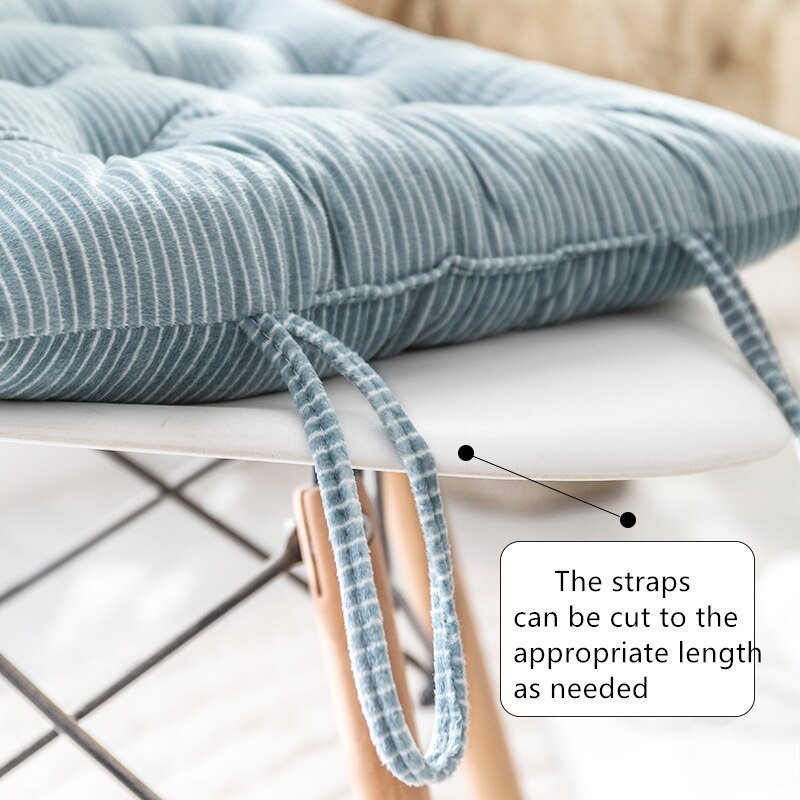 1pc 35*35cm Plush Chair Cushion Dining table Chair cushion Autumn and Winter Stripes Thickening Chair Cushion