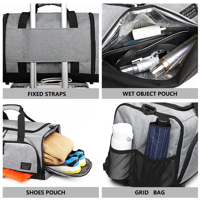 Brand Men&#39;s Travel Bag Handbags Waterproof Oxford Large Capacity Duffle Bag Multifunctional Crossbody Bags with Shoes Pouch