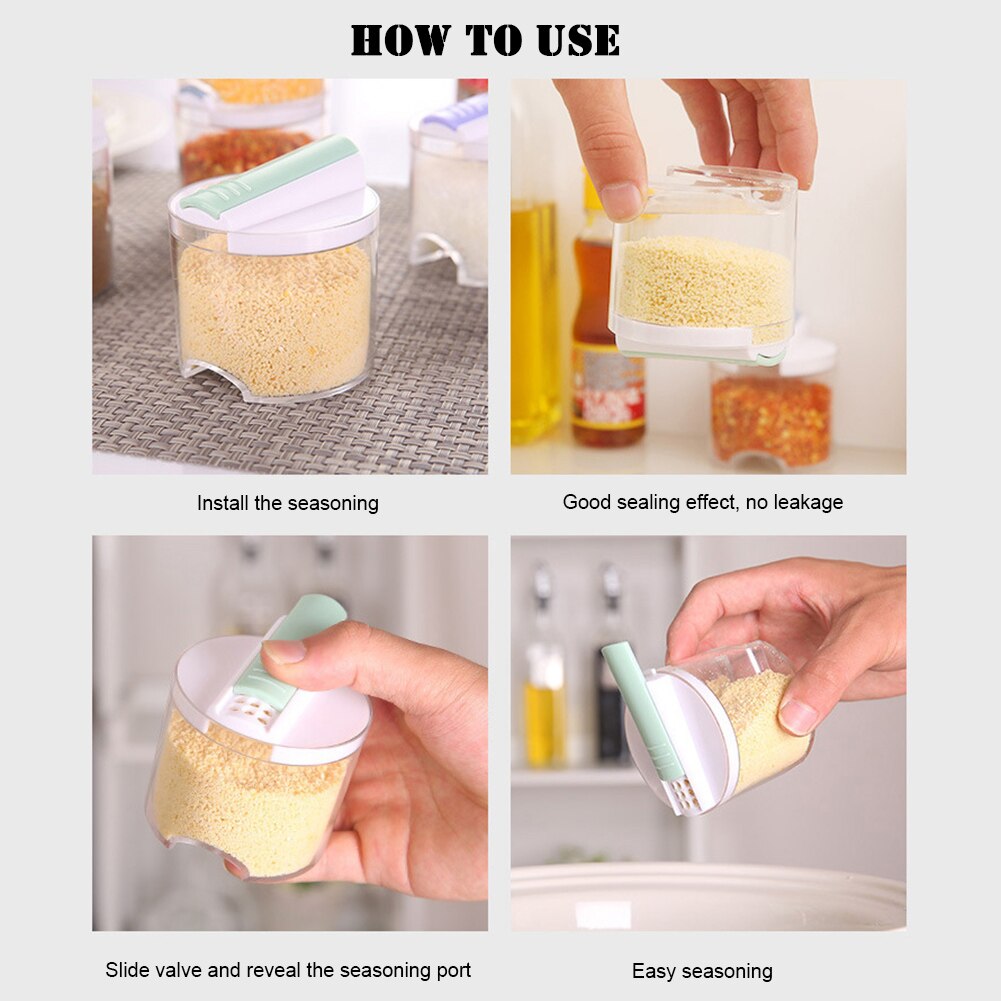 5pcs Plastic Kitchen Spice Containers With Lid Spice Bottles Seasoning Container Spice Jars Spice Seasoning Containers