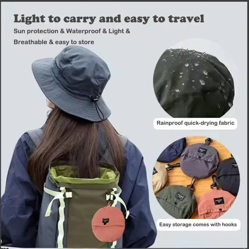 1pc criativo dobrável de secagem rápida bonés de pescador para unisex verão ao ar livre proteção solar panamá chapéus caminhadas montanhismo chapéu