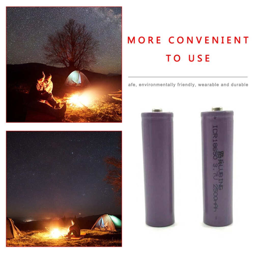 18650 lithium battery 3.7V pointed lithium battery 2500mah high capacity bright flashlight rechargeable battery