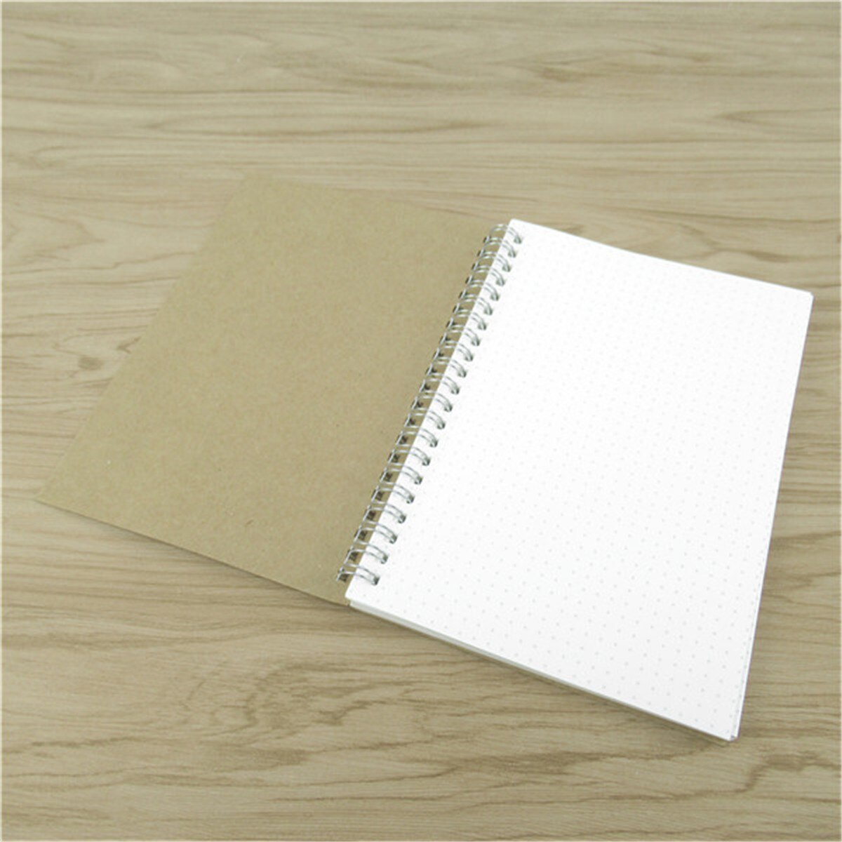 A5 Bullet Notebook Hardcover Kraft Cardboard Dot Grid Spiral Coils Journal Diary
