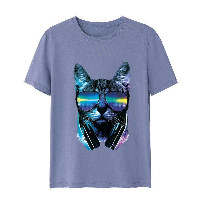 Cool Cat Patches Heat Transfers Stickers On Clothes T-shirt Dresses Parches Sunglasses Cat Patch On Clothes