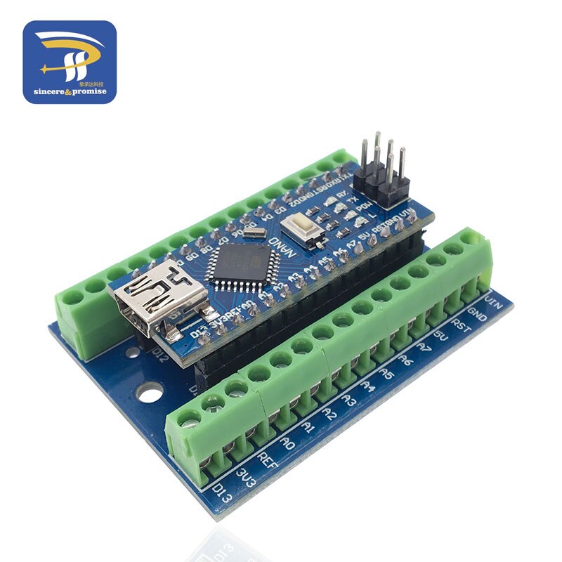 NANO V3.0 3.0 Controller Terminal Adapter Erweiterungsplatine NANO IO Shield Einfache Erweiterungsplatte für Arduino AVR ATMEGA328P: GRÜN JADE