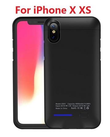4000mah Battery Charger Case For Iphone Se 5se 5 5s Power Bank Charging Powerbank Case For Iphone 5 6 7 8 X Battery Case: For iphone X XS